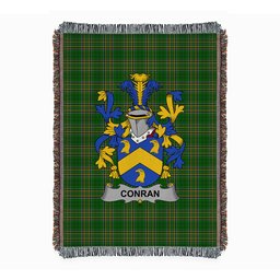 ScotsTee Shop Irish Conran or O'Condron Clan Coat of Arms Irish Tartan Woven Blanket