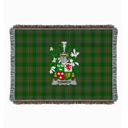 ScotsTee Shop Irish Conroy or O'Conry Clan Coat of Arms Irish Tartan Woven Blanket