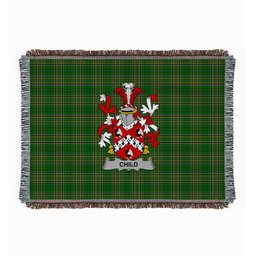 ScotsTee Shop Irish Child Clan Coat of Arms Irish Tartan Woven Blanket