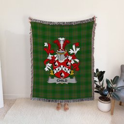 ScotsTee Shop Irish Child Clan Coat of Arms Irish Tartan Woven Blanket