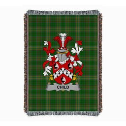 ScotsTee Shop Irish Child Clan Coat of Arms Irish Tartan Woven Blanket