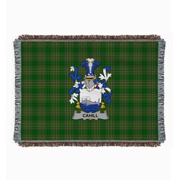 ScotsTee Shop Irish Cahill or O'Cahill Clan Coat of Arms Irish Tartan Woven Blanket