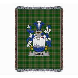 ScotsTee Shop Irish Cahill or O'Cahill Clan Coat of Arms Irish Tartan Woven Blanket