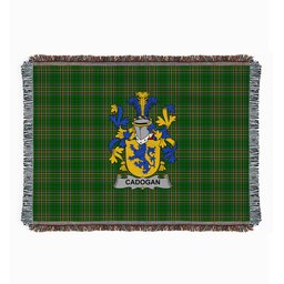 ScotsTee Shop Irish Cadogan Clan Coat of Arms Irish Tartan Woven Blanket