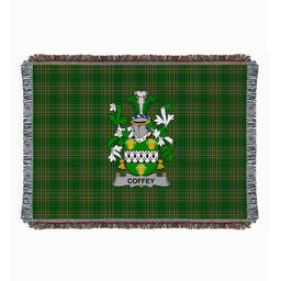 ScotsTee Shop Irish Coffey or O'Coffey Clan Coat of Arms Irish Tartan Woven Blanket