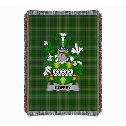 ScotsTee Shop Irish Coffey or O'Coffey Clan Coat of Arms Irish Tartan Woven Blanket