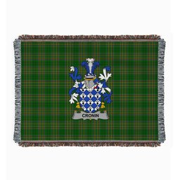 ScotsTee Shop Irish Cronin or O'Cronin Clan Coat of Arms Irish Tartan Woven Blanket