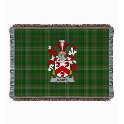 ScotsTee Shop Irish Casey or O'Casey Clan Coat of Arms Irish Tartan Woven Blanket
