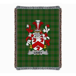 ScotsTee Shop Irish Casey or O'Casey Clan Coat of Arms Irish Tartan Woven Blanket