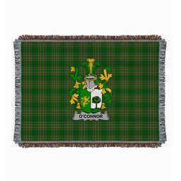 ScotsTee Shop Irish Connor or O'Connor (Sligo) Clan Coat of Arms Irish Tartan Woven Blanket