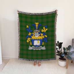ScotsTee Shop Irish Conroy or O'Mulconroy Clan Coat of Arms Irish Tartan Woven Blanket