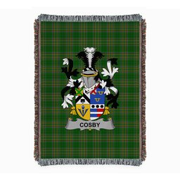 ScotsTee Shop Irish Cosby (Lord Sydney) Clan Coat of Arms Irish Tartan Woven Blanket