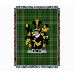 ScotsTee Shop Irish Croke Clan Coat of Arms Irish Tartan Woven Blanket