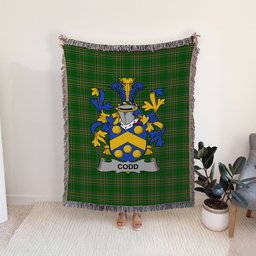 ScotsTee Shop Irish Codd Clan Coat of Arms Irish Tartan Woven Blanket