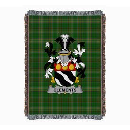 ScotsTee Shop Irish Clements Clan Coat of Arms Irish Tartan Woven Blanket