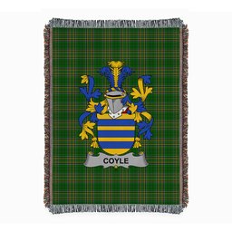 ScotsTee Shop Irish Coyle or McCoyle Clan Coat of Arms Irish Tartan Woven Blanket