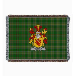 ScotsTee Shop Irish Colley or McColley Clan Coat of Arms Irish Tartan Woven Blanket