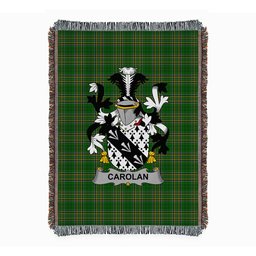 ScotsTee Shop Irish Carolan Clan Coat of Arms Irish Tartan Woven Blanket