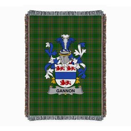 ScotsTee Shop Irish Gannon or McGannon Clan Coat of Arms Irish Tartan Woven Blanket