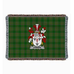 ScotsTee Shop Irish Carden Clan Coat of Arms Irish Tartan Woven Blanket