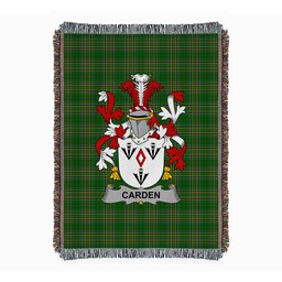 ScotsTee Shop Irish Carden Clan Coat of Arms Irish Tartan Woven Blanket
