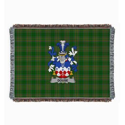 ScotsTee Shop Irish Douse or Dowse Clan Coat of Arms Irish Tartan Woven Blanket