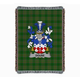 ScotsTee Shop Irish Douse or Dowse Clan Coat of Arms Irish Tartan Woven Blanket