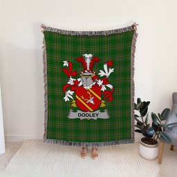 ScotsTee Shop Irish Dooley or O'Dooley Clan Coat of Arms Irish Tartan Woven Blanket
