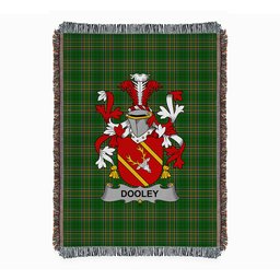 ScotsTee Shop Irish Dooley or O'Dooley Clan Coat of Arms Irish Tartan Woven Blanket