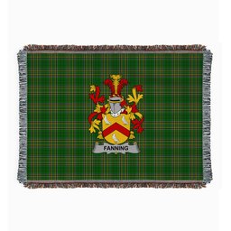 ScotsTee Shop Irish Fanning Clan Coat of Arms Irish Tartan Woven Blanket