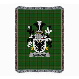 ScotsTee Shop Irish Garland or McGartland Clan Coat of Arms Irish Tartan Woven Blanket