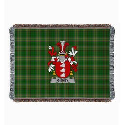ScotsTee Shop Irish Gibney or O'Gibney Clan Coat of Arms Irish Tartan Woven Blanket