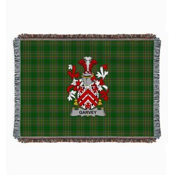 ScotsTee Shop Irish Garvey or O'Garvey Clan Coat of Arms Irish Tartan Woven Blanket