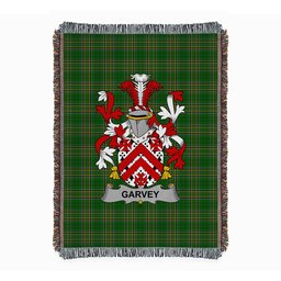ScotsTee Shop Irish Garvey or O'Garvey Clan Coat of Arms Irish Tartan Woven Blanket
