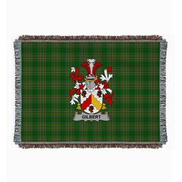 ScotsTee Shop Irish Gilbert Clan Coat of Arms Irish Tartan Woven Blanket