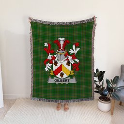 ScotsTee Shop Irish Gilbert Clan Coat of Arms Irish Tartan Woven Blanket