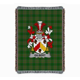 ScotsTee Shop Irish Gilbert Clan Coat of Arms Irish Tartan Woven Blanket