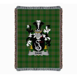 ScotsTee Shop Irish Dane or O'Dane Clan Coat of Arms Irish Tartan Woven Blanket