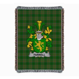 ScotsTee Shop Irish Farrell or O'Ferrell Clan Coat of Arms Irish Tartan Woven Blanket