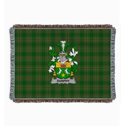 ScotsTee Shop Irish Dunphy (Middle Temple - Burke_s) Clan Coat of Arms Irish Tartan Woven Blanket