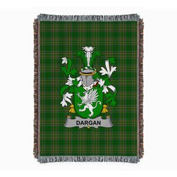 ScotsTee Shop Irish Dargan or McDeargan Clan Coat of Arms Irish Tartan Woven Blanket