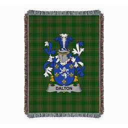ScotsTee Shop Irish Dalton Clan Coat of Arms Irish Tartan Woven Blanket