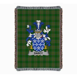 ScotsTee Shop Irish Darcy or Dorsey Clan Coat of Arms Irish Tartan Woven Blanket
