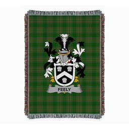 ScotsTee Shop Irish Feely or O'Feehily Clan Coat of Arms Irish Tartan Woven Blanket