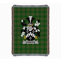 ScotsTee Shop Irish Forster Clan Coat of Arms Irish Tartan Woven Blanket