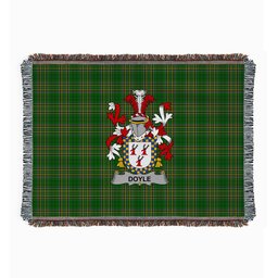 ScotsTee Shop Irish Doyle or O'Doyle Clan Coat of Arms Irish Tartan Woven Blanket