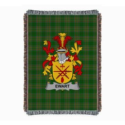 ScotsTee Shop Irish Ewart Clan Coat of Arms Irish Tartan Woven Blanket