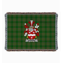 ScotsTee Shop Irish Everard Clan Coat of Arms Irish Tartan Woven Blanket