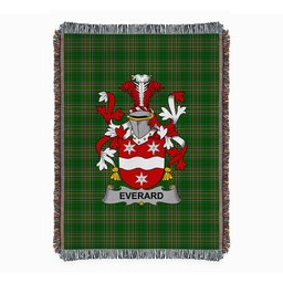 ScotsTee Shop Irish Everard Clan Coat of Arms Irish Tartan Woven Blanket