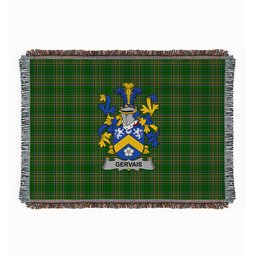 ScotsTee Shop Irish Gervais Clan Coat of Arms Irish Tartan Woven Blanket